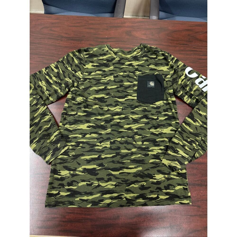 Carhartt Boys Camouflage Long Sleeve Pocket Tee Size X-Large